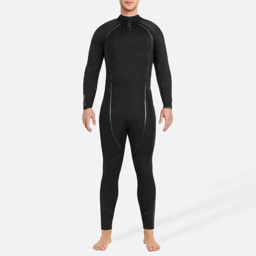Sophisticated black stretch men's full wetsuit