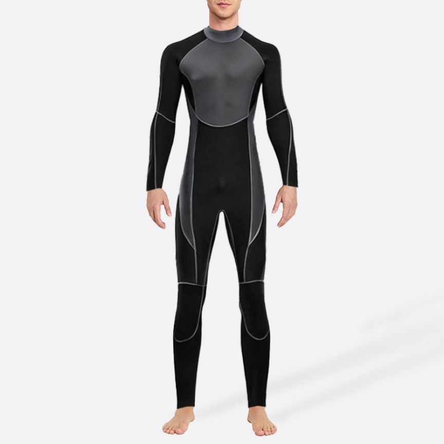 Contrast color patchwork men's full wetsuit