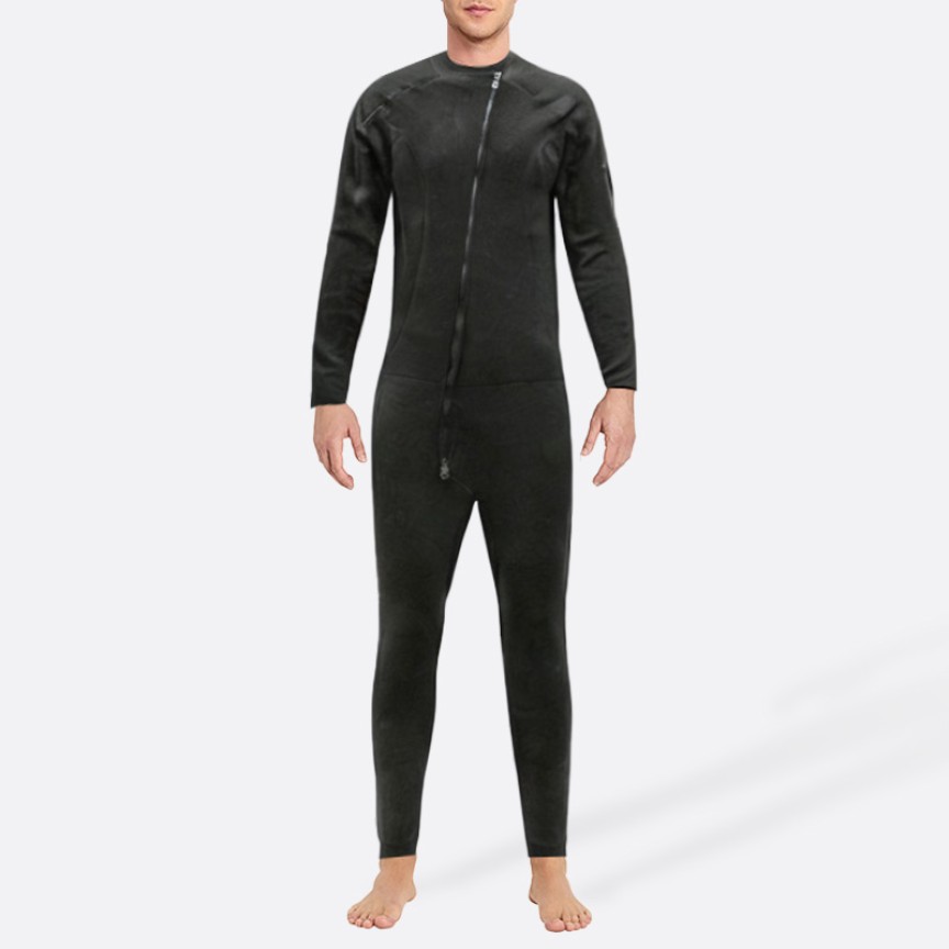 Warm black comfortable men's full wetsuit