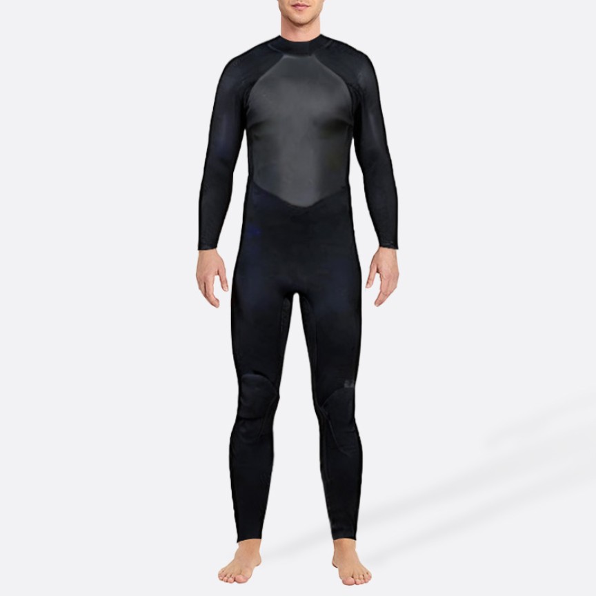 High quality black back zipper men's full wetsuit