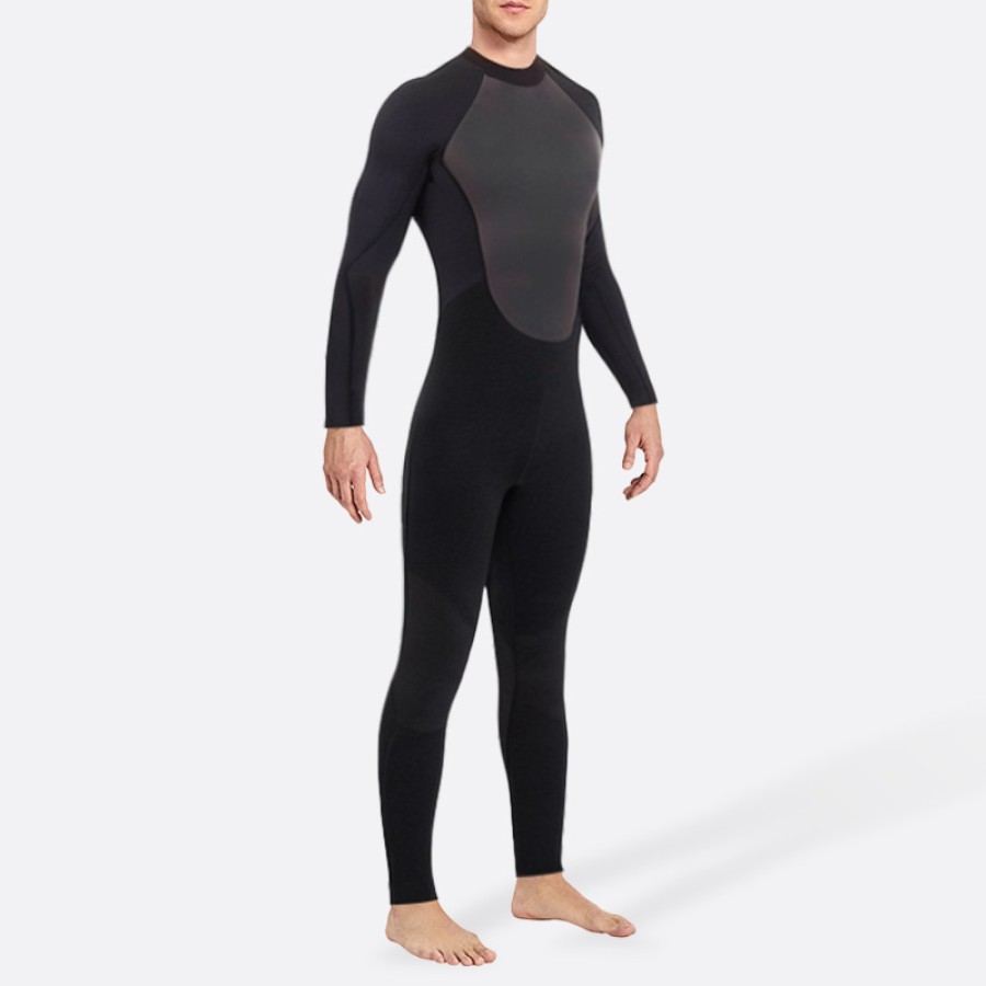 Classic simple stretch men’s full-length wetsuit