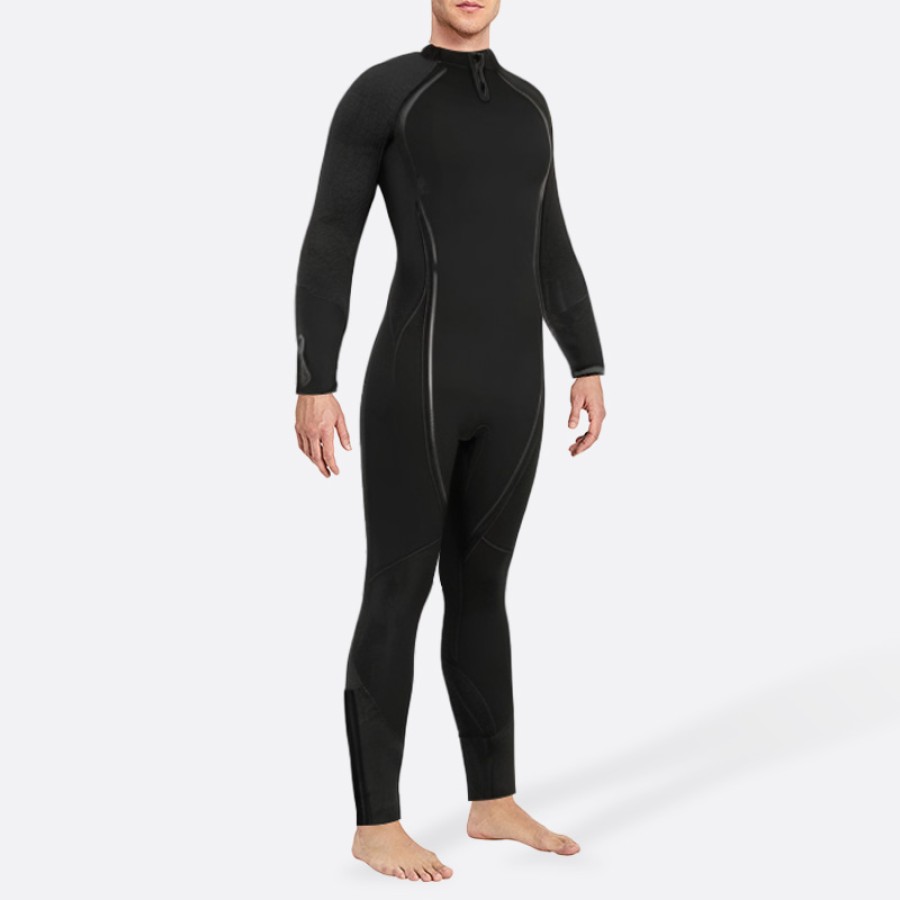 Sophisticated black stretch men's full wetsuit