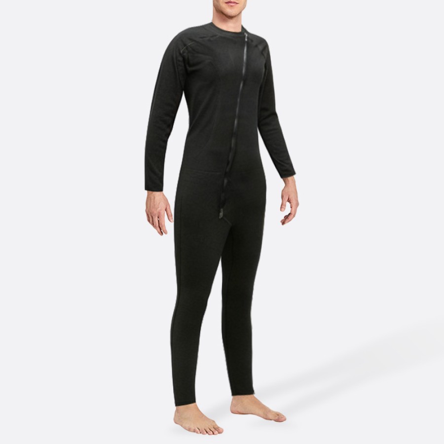 Warm black comfortable men's full wetsuit