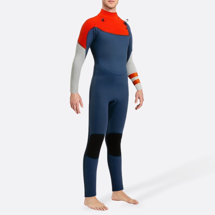 Color block fashionable stretch men's full wetsuit