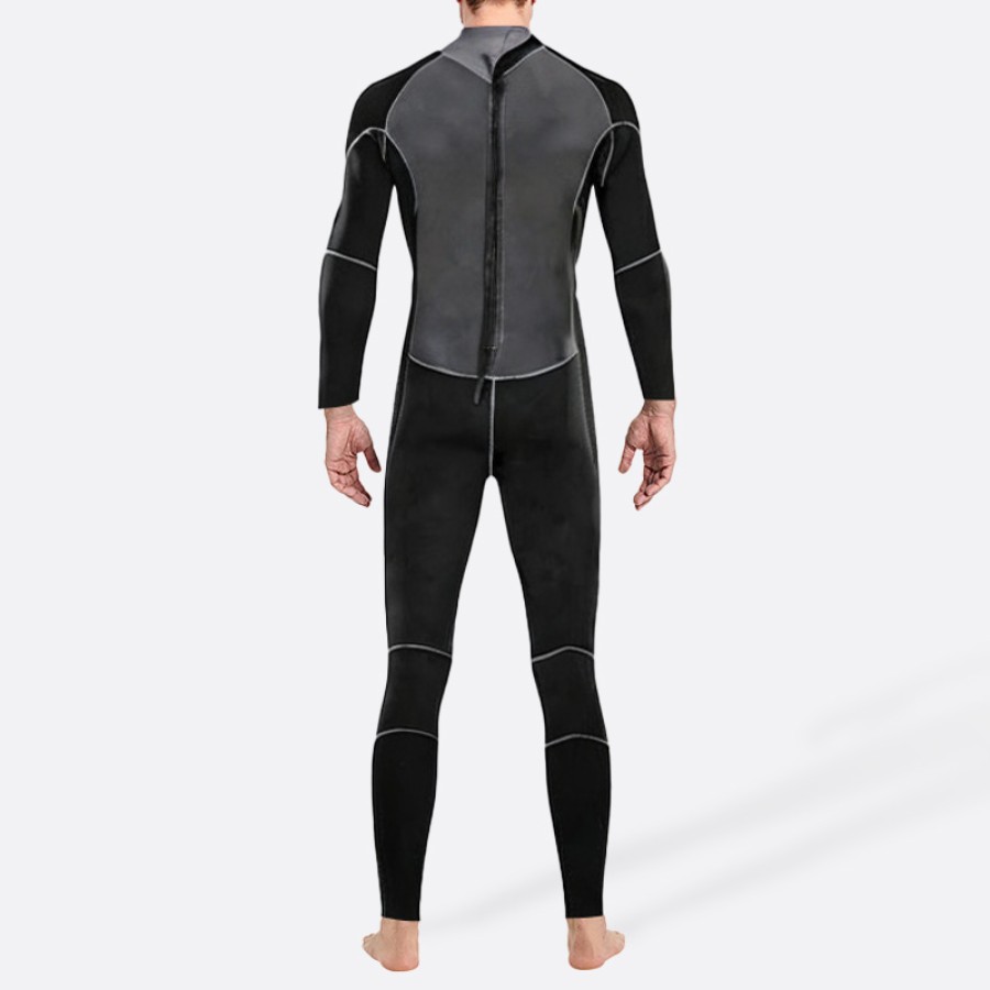 Contrast color patchwork men's full wetsuit