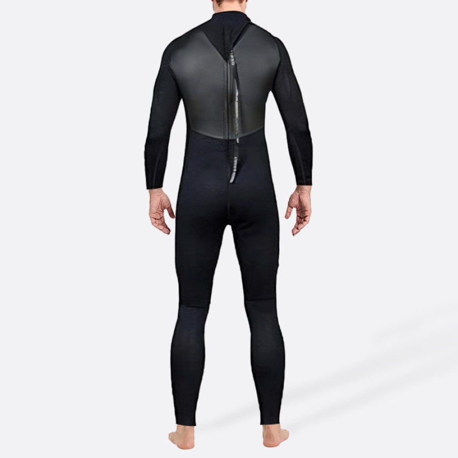 High quality black back zipper men's full wetsuit