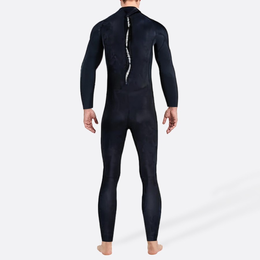 Exquisite black warm men's full-length wetsuit