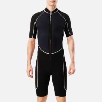 Contrast stitching stretch men's short wetsuit