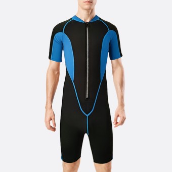 Contrast paneled stretch men's short wetsuit