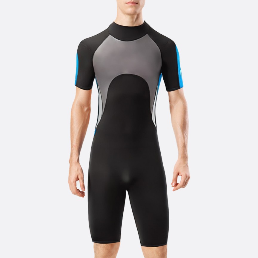 Sun and puncture resistant stretch men's short wetsuit
