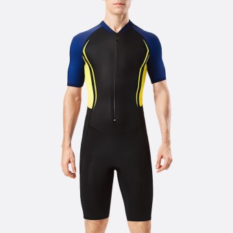 Fashionable patchwork men’s short wetsuit