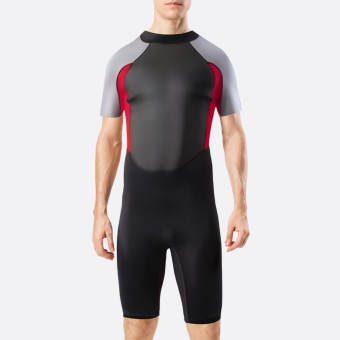 Stretch fit back zip men's short wetsuit