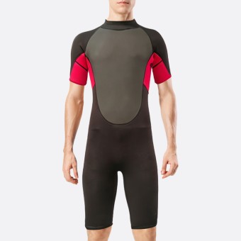 Color block sun protection stretch men's short wetsuit