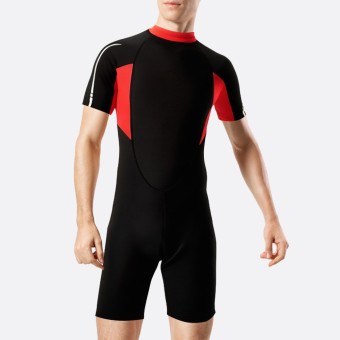 Elastic warm back zipper men's short wetsuit