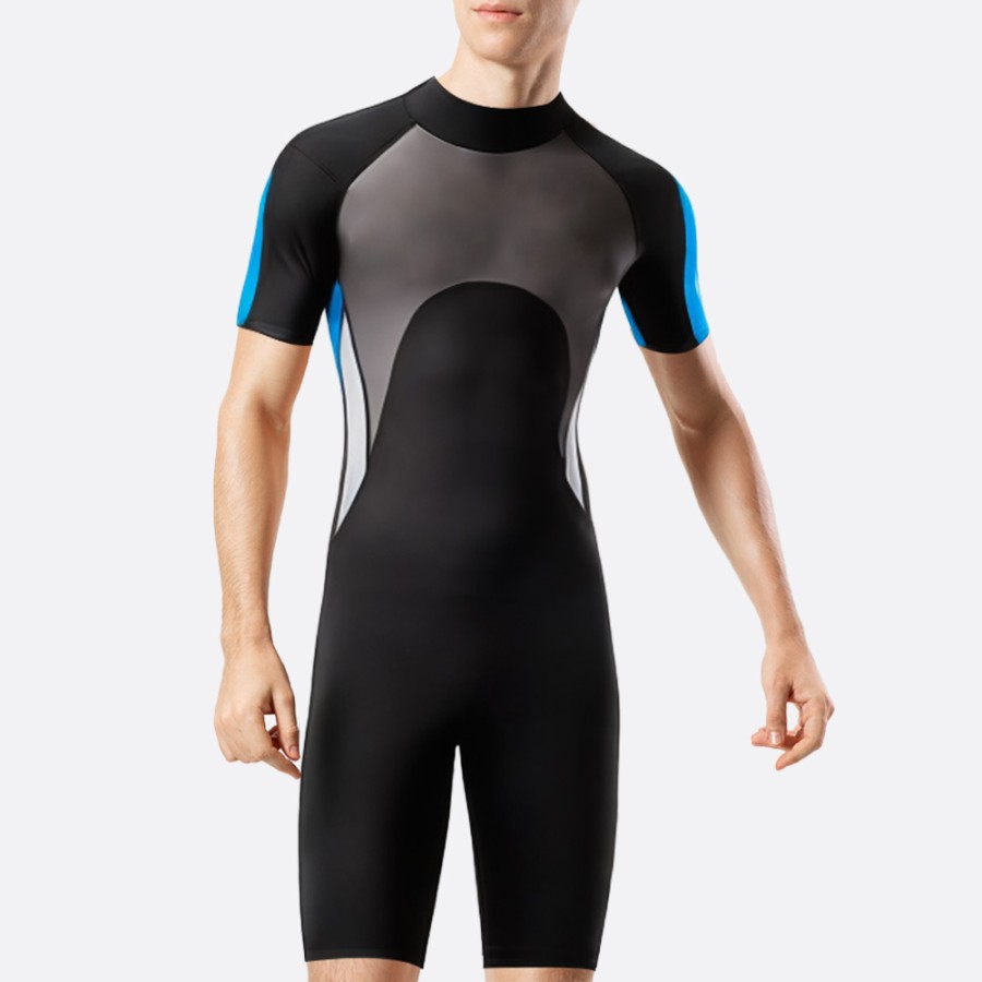Sun and puncture resistant stretch men's short wetsuit