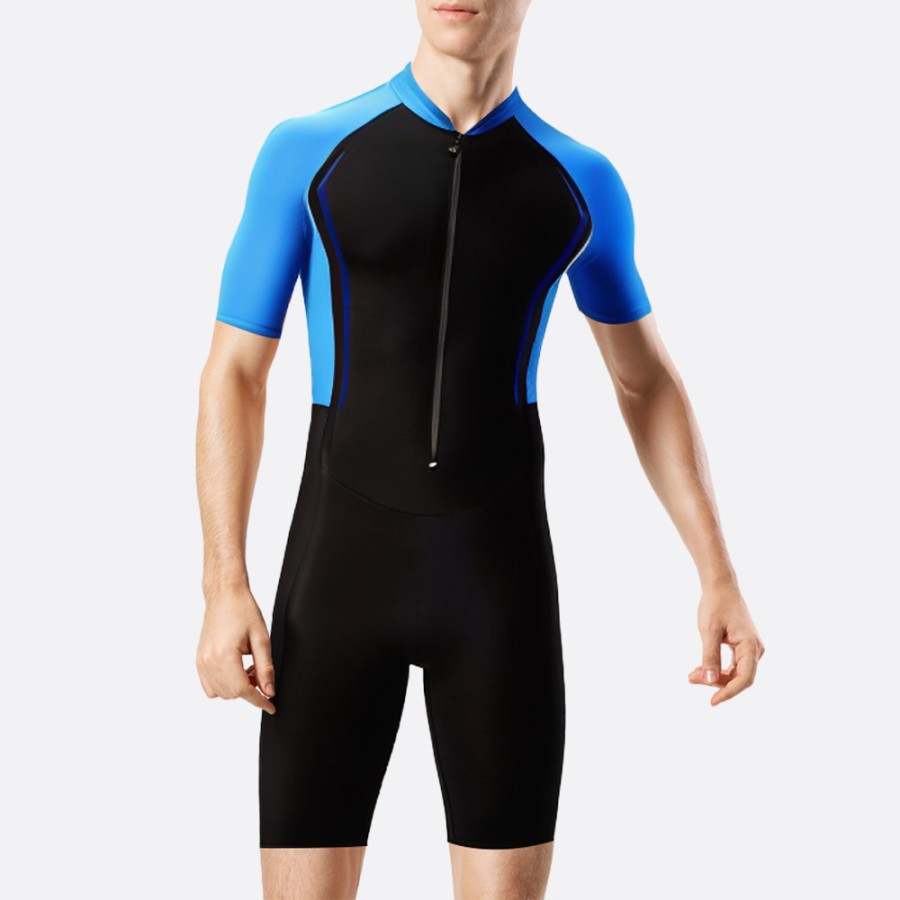 High quality sun protection front zipper men's short wetsuit