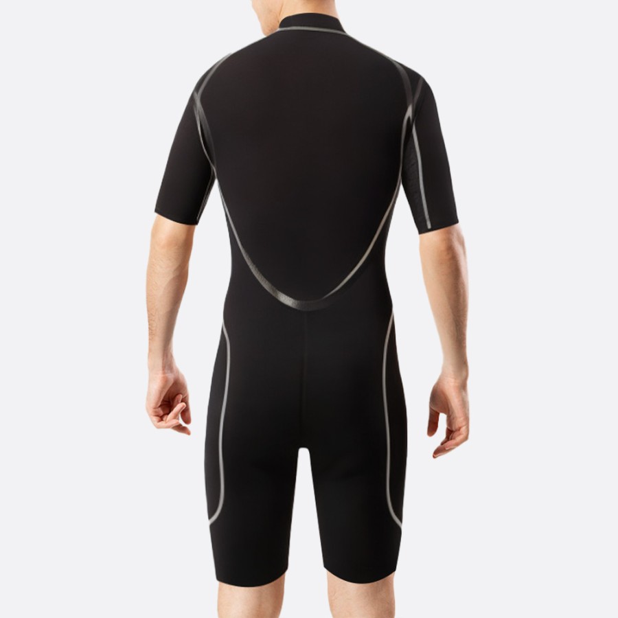 Contrast stitching stretch men's short wetsuit
