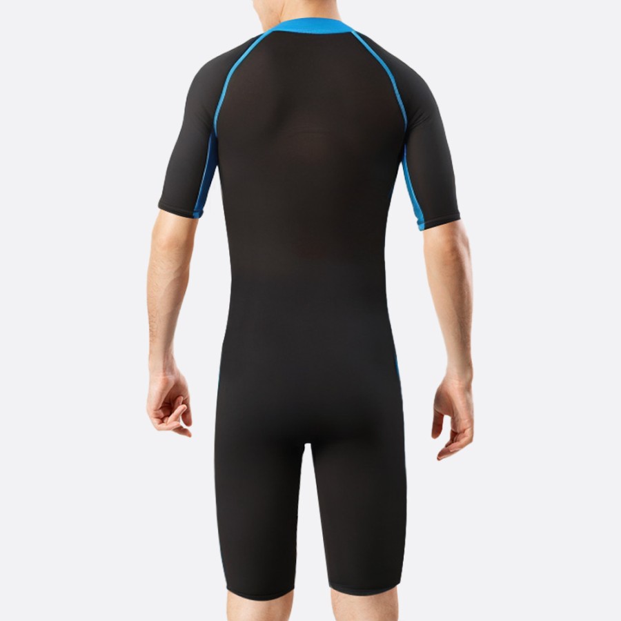 Contrast paneled stretch men's short wetsuit