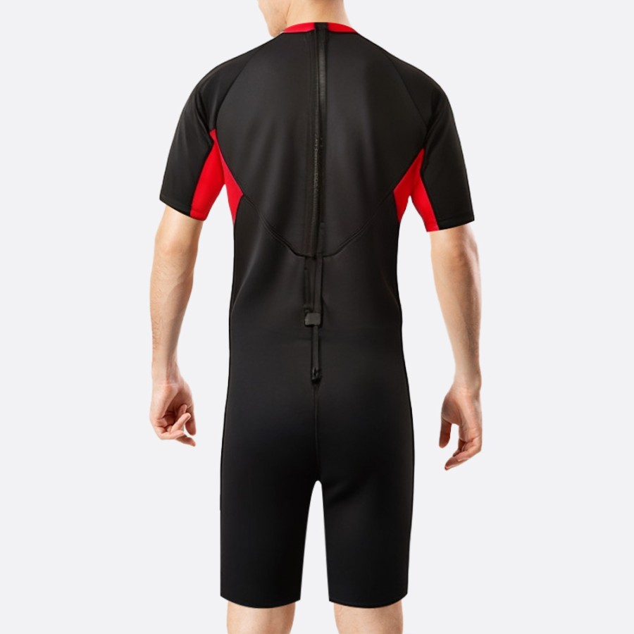 Elastic warm back zipper men's short wetsuit