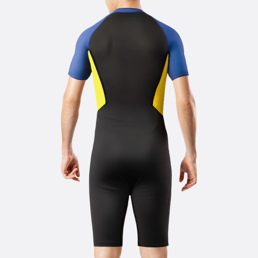 Fashionable patchwork men’s short wetsuit