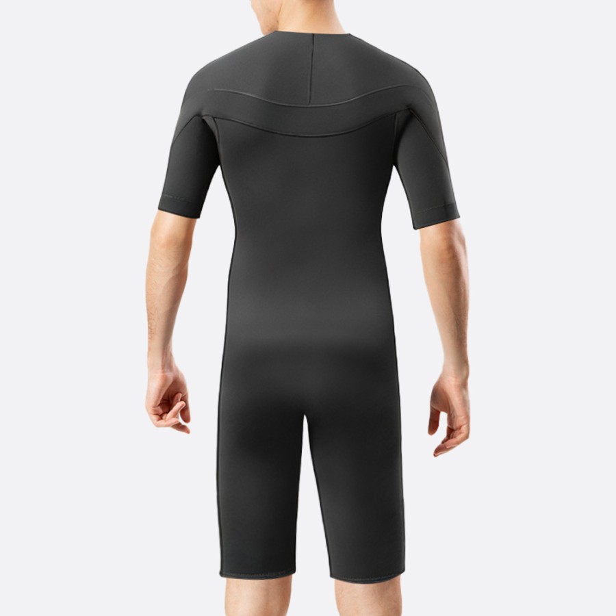 Men's short wetsuit with chest zipper elastic
