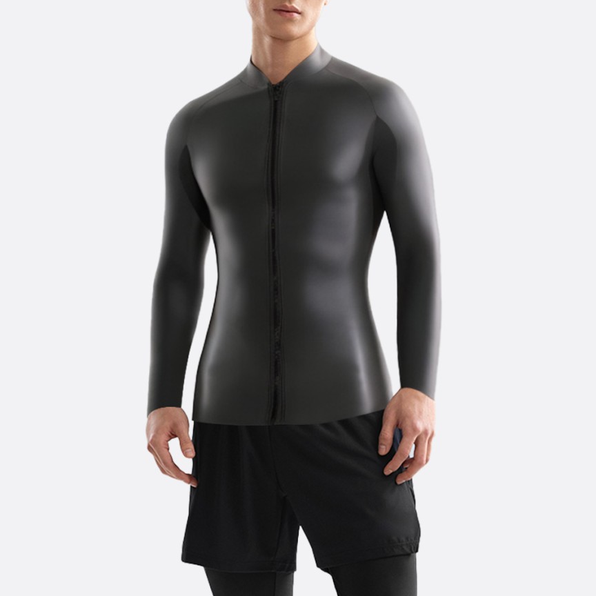 Black stretch warm men's wetsuit top