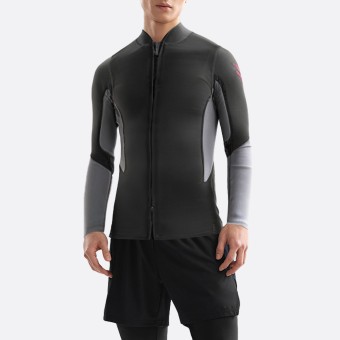 Stylish colorblock front zip men's wetsuit top