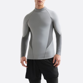 Gray fashionable stretch men's wetsuit top