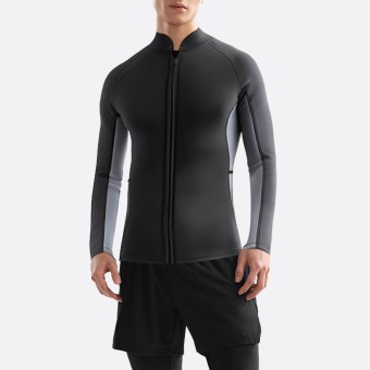 Front zipper stretch warm men's wetsuit top