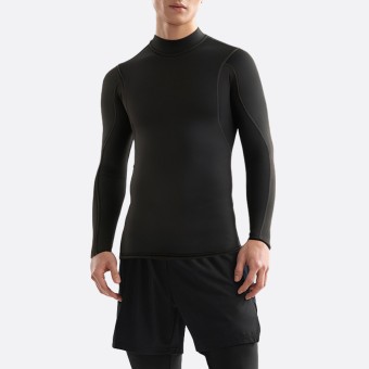 New black stretch men's wetsuit long sleeve top