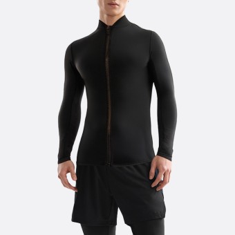 Black front zip thermal men's wetsuit top
