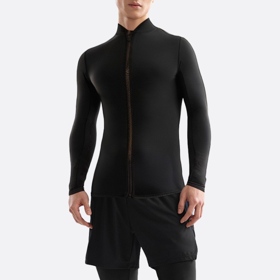 Black front zip thermal men's wetsuit top