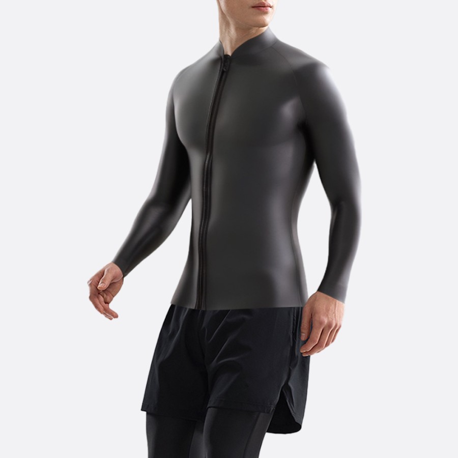 Black stretch warm men's wetsuit top