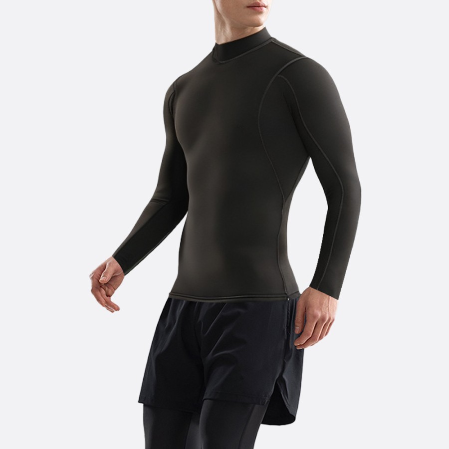 New black stretch men's wetsuit long sleeve top
