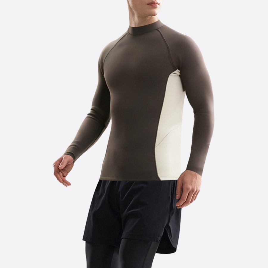 Colorblock sun protection men's wetsuit long sleeve top