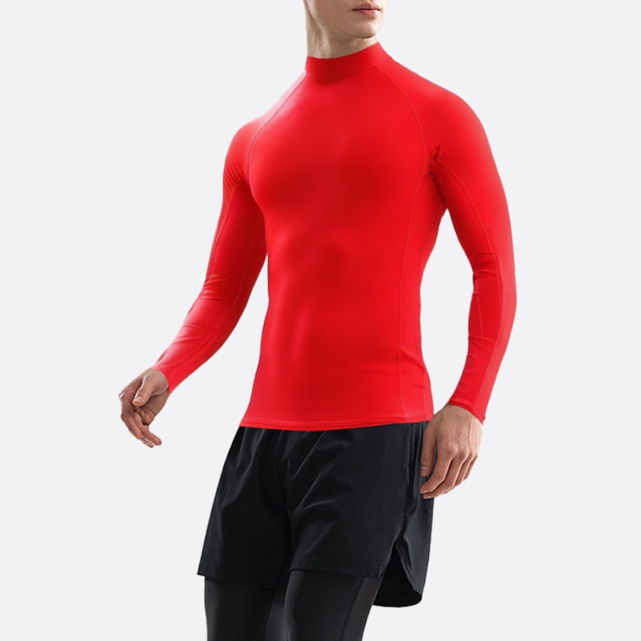 Red stretch warm men’s wetsuit long sleeve top