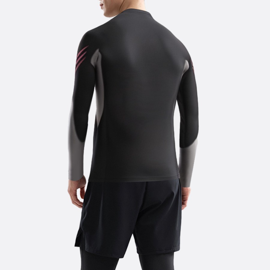 Stylish colorblock front zip men's wetsuit top