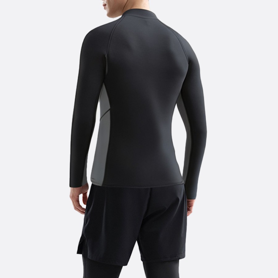 Front zipper stretch warm men's wetsuit top