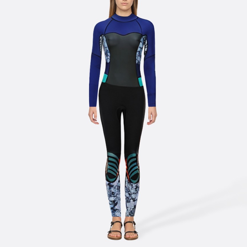 Beautifully printed super stretch women's full wetsuit