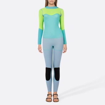Color block warm women's full wetsuit