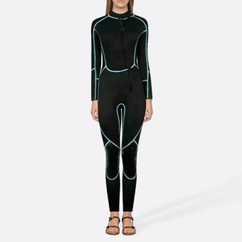Contrast stitching high elastic women's full wetsuit