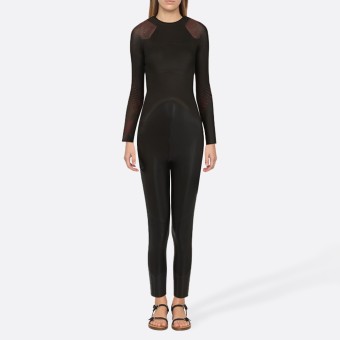 Fashionable black women's full-body wetsuit