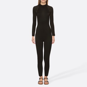 Black flexible-fit women's full wetsuit