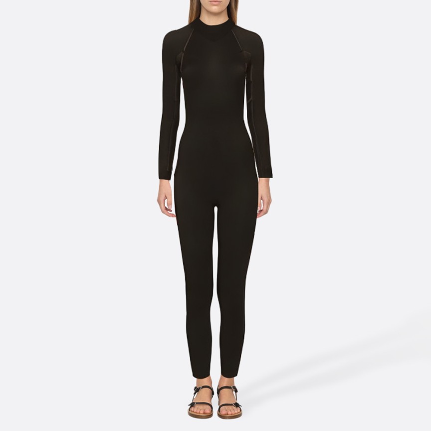 Black flexible-fit women's full wetsuit