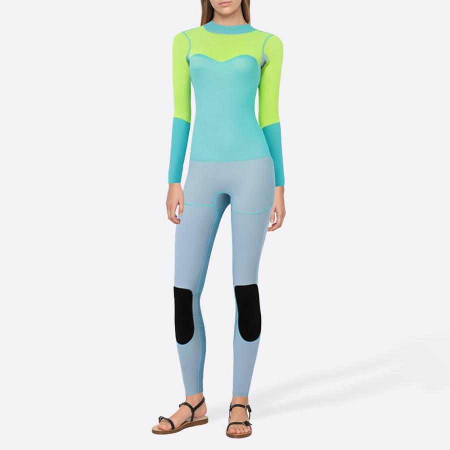 Color block warm women's full wetsuit