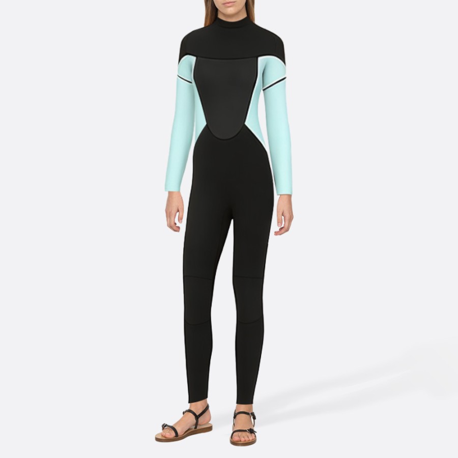 Simple elastic back zipper women's full wetsuit