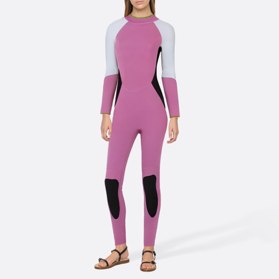 Contrast color professional women's full-body wetsuit