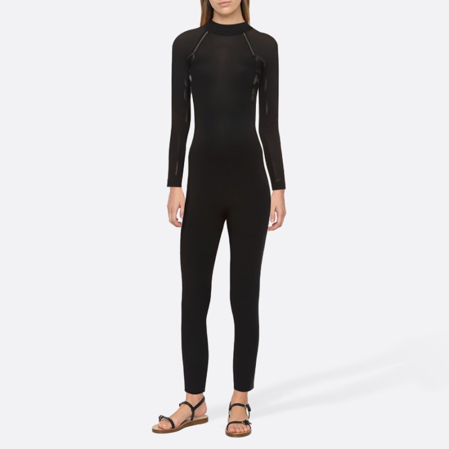 Black flexible-fit women's full wetsuit