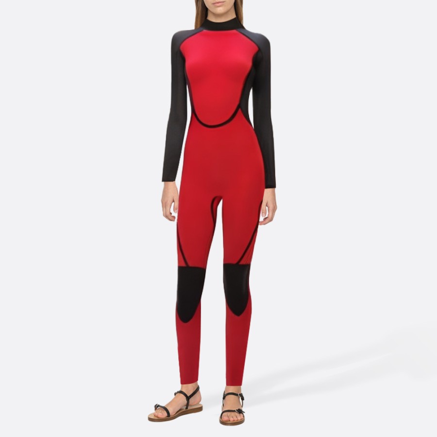 Warm blind-stitched women's full-body wetsuit