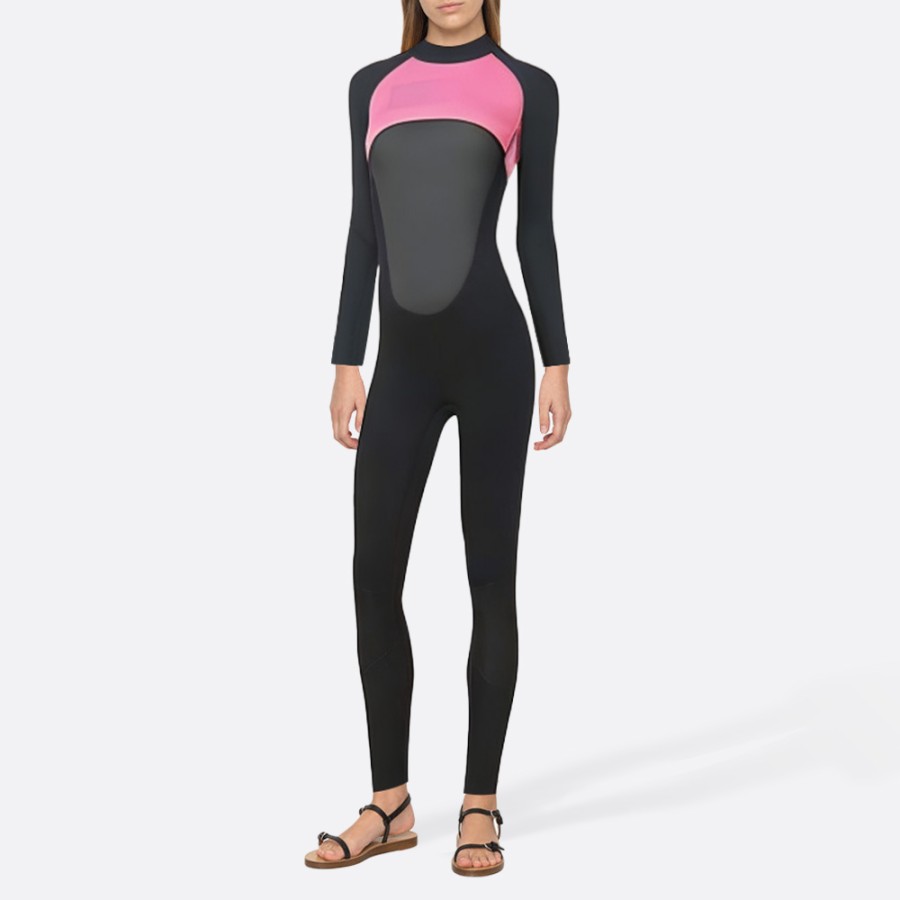 Warm back zipper women's full wetsuit